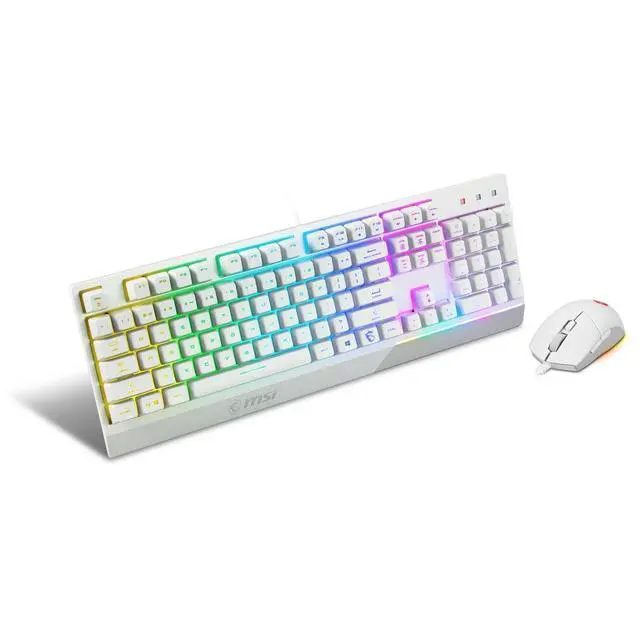 Alt view image 2 of 7 - Vigor GK30 Combo White, 6-Zone RGB GK30 Gaming Keyboard & GM11 Gaming Mouse, Water Repellent & Splash-Proof, 5000 DPI
