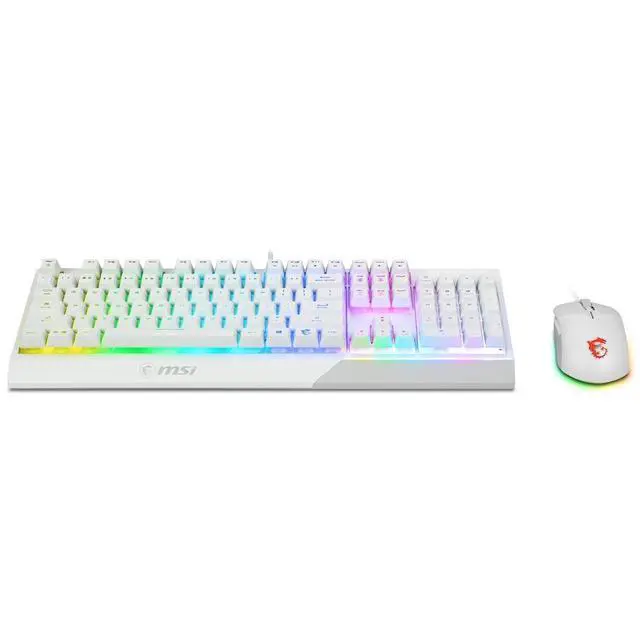 Alt view image 4 of 7 - Vigor GK30 Combo White, 6-Zone RGB GK30 Gaming Keyboard & GM11 Gaming Mouse, Water Repellent & Splash-Proof, 5000 DPI