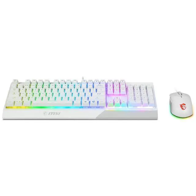 Alt view image 6 of 7 - Vigor GK30 Combo White, 6-Zone RGB GK30 Gaming Keyboard & GM11 Gaming Mouse, Water Repellent & Splash-Proof, 5000 DPI