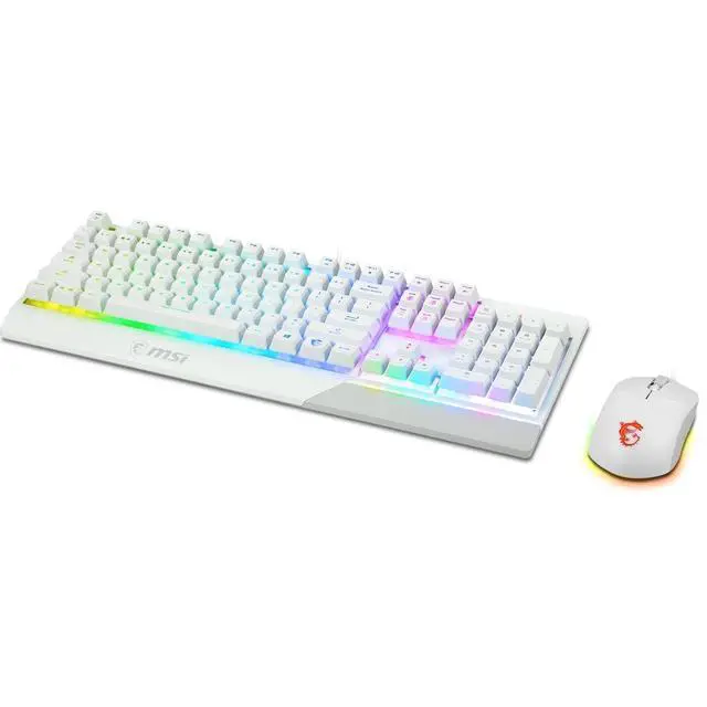 Alt view image 5 of 7 - Vigor GK30 Combo White, 6-Zone RGB GK30 Gaming Keyboard & GM11 Gaming Mouse, Water Repellent & Splash-Proof, 5000 DPI