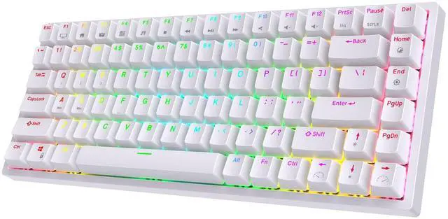 Main image of RK84 Wireless RGB 75% Triple Mode BT5.0/2.4G/USB-C Hot Swappable Mechanical Keyboard, 84 Keys BT5.0 Gaming Keyboard w/High-Capacity Battery, Quiet Red Switch