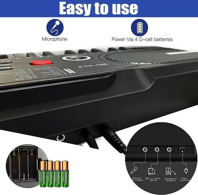 Alt view image 4 of 7 - 61 Key Keyboard Piano, Portable Electronic Keyboard Piano for Beginners with Speakers, Microphone, Sheet Music Stand, 100 Voices, 100 Rhythms, Digital Music Keyboard for Beginners