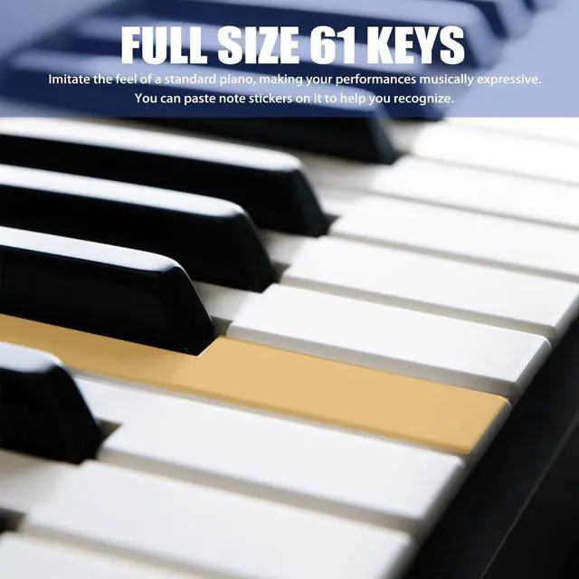 Alt view image 7 of 7 - 61 Key Keyboard Piano, Portable Electronic Keyboard Piano for Beginners with Speakers, Microphone, Sheet Music Stand, 100 Voices, 100 Rhythms, Digital Music Keyboard for Beginners