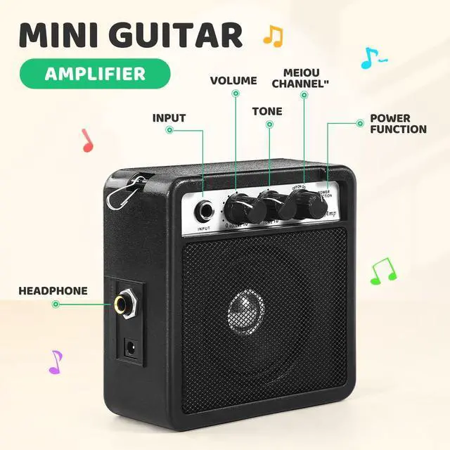 Alt view image 4 of 7 - 30 Inch Kids Electric Guitar Beginner Kits ST Style Mini Electric Guitar withAmp,Bag,Tuner, Picks, Cable, Strap, Strings (Green)