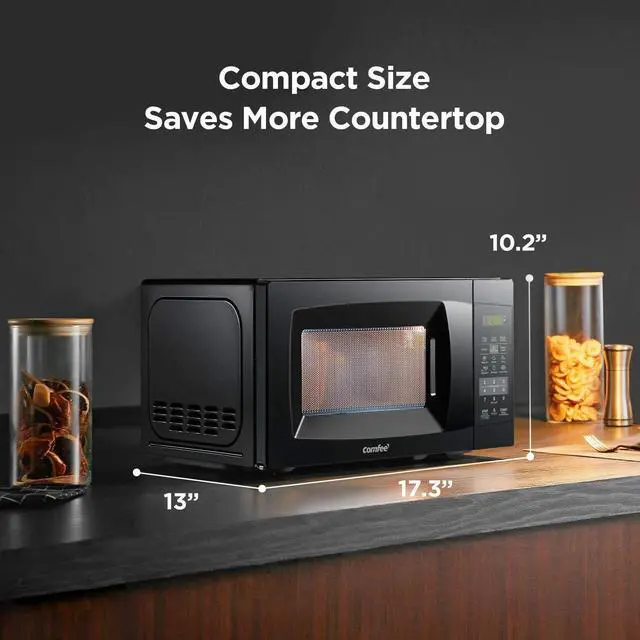 Alt view image 4 of 7 - EM720CPL-PMB Countertop Microwave Oven with Sound On/Off, ECO Mode and Easy One-Touch Buttons, 0.7 Cu Ft, Black