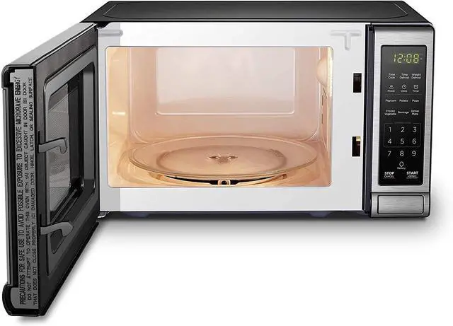 Alt view image 7 of 7 - EM720CB7 Digital Microwave Oven with Turntable Push-Button Door, Child Safety Lock, 700W, Stainless Steel, 0.7 Cu.ft