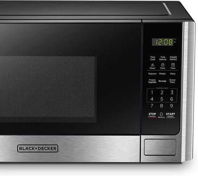 Alt view image 7 of 7 - Digital Microwave Oven with Turntable Push-Button Door, Child Safety Lock, Stainless Steel, 0.9 Cu Ft