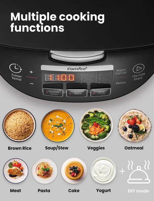 Alt view image 2 of 7 - Rice Cooker, Japanese Large Rice Cooker with Fuzzy Logic Technology, 11 Presets, 10 Cup Uncooked/20 Cup Cooked, Auto Keep Warm, 24-Hr Delay Timer