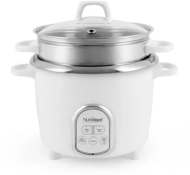 Main image of Housewares NutriWare 14-Cup (Cooked) Digital Rice Cooker and Food Steamer, White