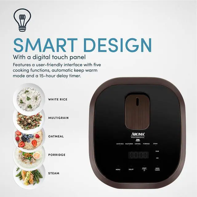 Alt view image 4 of 7 - Housewares Professional 12-Cups (Cooked) / 3Qt. 360° Induction Rice Cooker & Multicooker (ARC-7606B), Black, 12 Cup