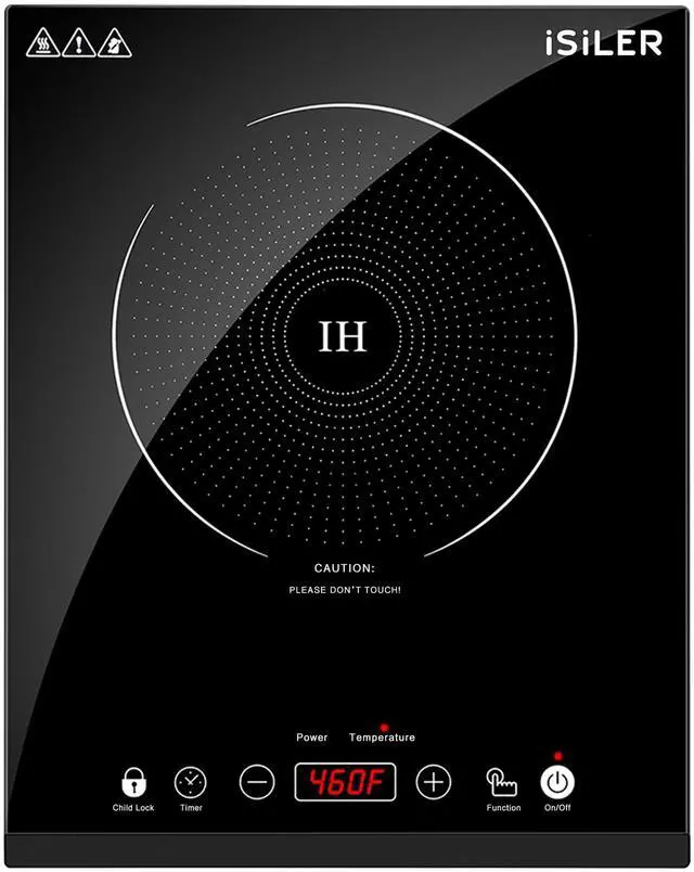 Main image of Portable Induction Cooktop,  1800W Sensor Touch Electric Induction Cooker Hot Plate with Kids Safety Lock, 6.7" Heating Coil, 18 Power 17 Temperature Setting Countertop Burner with Timer