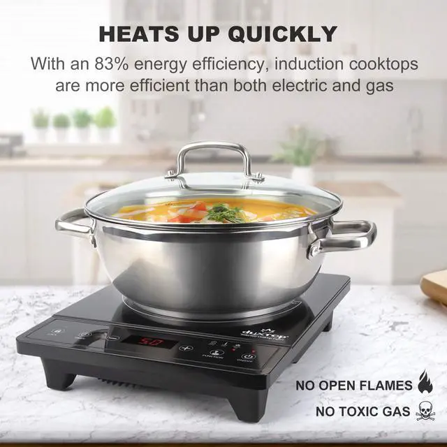 Alt view image 3 of 7 - Portable Induction Cooktop, Countertop Burner, Induction Burner with Timer and Sensor Touch, 1800W 8500ST E210C2