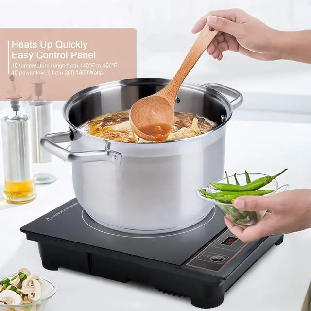 Alt view image 6 of 7 - 1800W Portable Induction Cooktop Countertop Burner, Gold 8100MC/BT-180G3