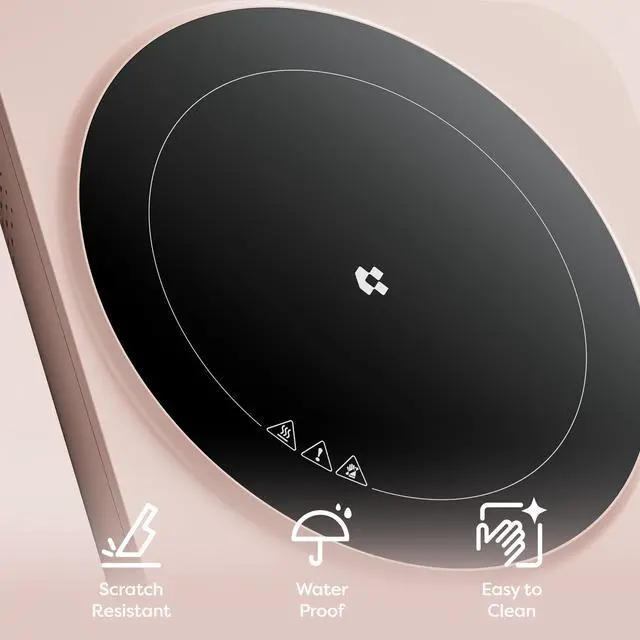Alt view image 2 of 7 - CATIH1A-P Portable Induction Cooktop, Slim Single Electric Countertop Burner with Sensor Touch and Digital time, Pink