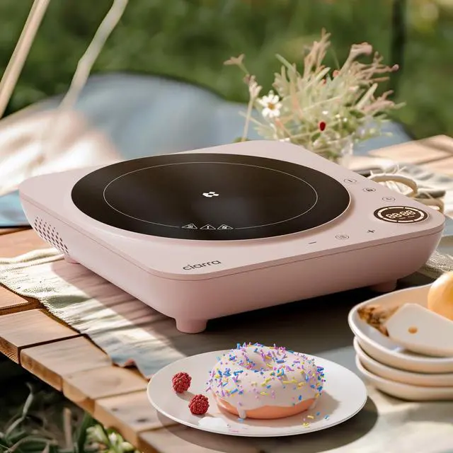 Alt view image 7 of 7 - CATIH1A-P Portable Induction Cooktop, Slim Single Electric Countertop Burner with Sensor Touch and Digital time, Pink