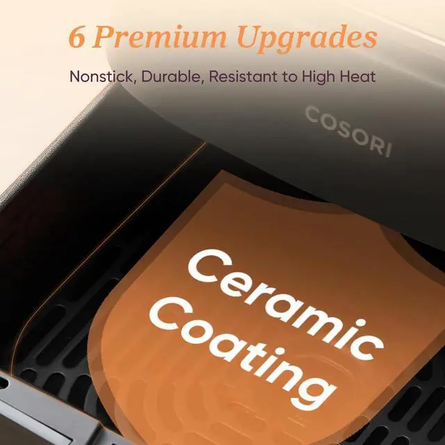 Alt view image 4 of 7 - 9-in-1 TurboBlaze Air Fryer 6 Qt, Premium Ceramic Coating, 90°450°F, Precise Heating for Even Results, Air Fry, Roast, Bake, Broil, Dry, Frozen, Proof, Reheat, Keep Warm, 120V