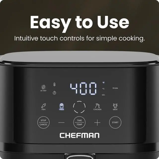Alt view image 4 of 7 - Air Fryer 4 QT Compact Airfryer for Quick & Easy Meals in Minutes, Features Hi-Fry Technology for Extra Crisp, Touchscreen Controls with 4 Presets, Nonstick & Dishwasher Safe Basket - Black