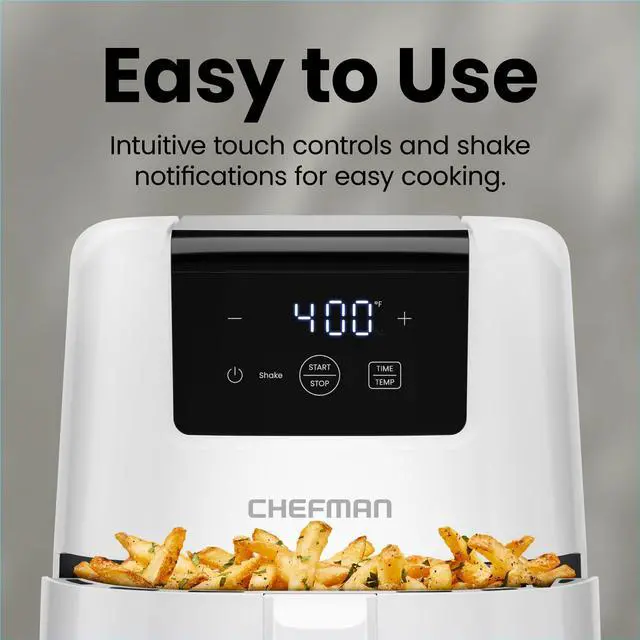 Alt view image 6 of 6 - 2 Qt Mini Air Fryer Digital Space-Saving Compact Air Fryer with Nonstick and Dishwasher Safe Basket, Quick & Easy Meals in Minutes, Features Digital Timer and Shake Reminder White