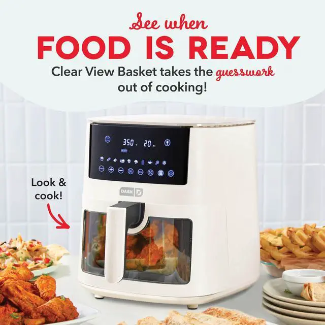 Alt view image 3 of 7 - 7qt Clear View Digital Air Fryer - Cream