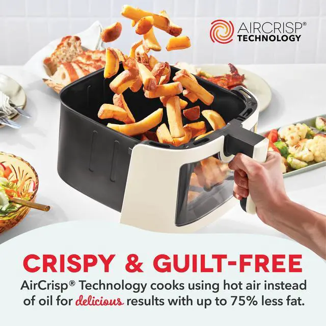 Alt view image 2 of 7 - 7qt Clear View Digital Air Fryer - Cream
