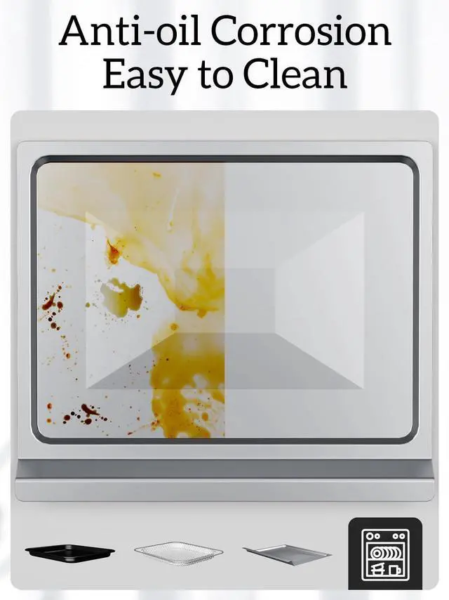 Alt view image 7 of 7 - Air Fryer Toaster Oven Combo,10-in-1 12.6QT Compact Countertop Oven,9 Touch Screen Presets & 1 DIY Function,Easy Digital Controls,4 Accessories Included,Stainless Steel,