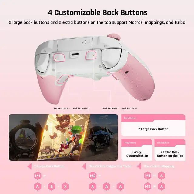 Alt view image 5 of 7 - Wireless Controllers, BIGBIG WON Rainbow 2 SE Controller for PC Motion Control, Hall Effect Trigger, 12-bit ADC, 3 Sets of Joysticks, 4-way&8-way D-pad Controller for Switch/PC/Android/iOS