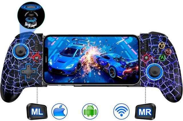 Main image of iPhone Game Controller  Compatible with iPhone 16/15 & Android, Mobile Gaming Controller with Hall Triggers/Joysticks, Wireless Phone Controller for Xbox Game Pass, Steam Link & More