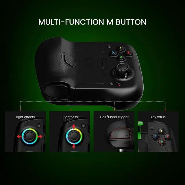 Alt view image 7 of 7 - X4 Aileron Bluetooth Mobile Gaming Controller for Android with Hall Effect Joysticks - Split Design with Carrying Case - Play Diablo Immortal, Minecraft, Fortnite, Dead Trigger 2 & More