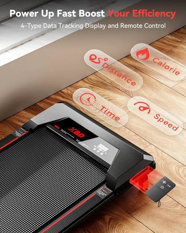 Alt view image 6 of 7 - Walking Pad with Incline, Under Desk Treadmill for Home Small Office,2.5HP Low Noise Portable Treadmill with 330 Lbs Capacity,Remote Control and LED Display