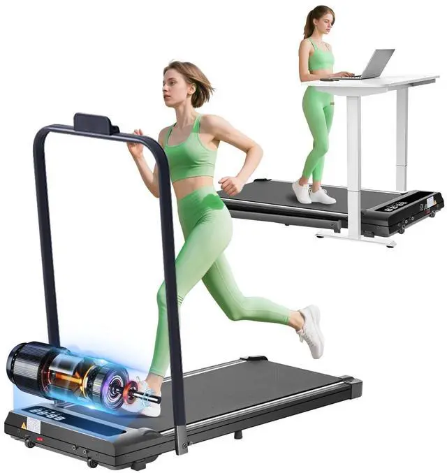 Main image of Walking Pad with Handle Bar, 3.0HP Foldable Folding Treadmills for Home Small, 3 in 1 Portable Treadmill with Handles, Small Walking Pad Treadmill Home with Remote Control, 320LB Capacity