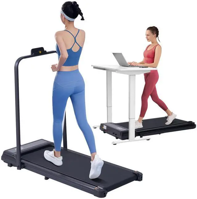 Main image of Treadmill with Handles, Folding Foldable Electric Treadmills for Home Small, 3.0HP Walking Pad Treadmills with Handle Bar, 3 in 1 Under Desk Treadmill with Remote Control, LED Display, 300LBS Capacity