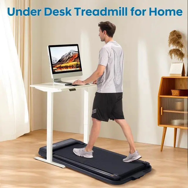 Alt view image 4 of 7 - Treadmill with Handles, Folding Foldable Electric Treadmills for Home Small, 3.0HP Walking Pad Treadmills with Handle Bar, 3 in 1 Under Desk Treadmill with Remote Control, LED Display, 300LBS Capacity
