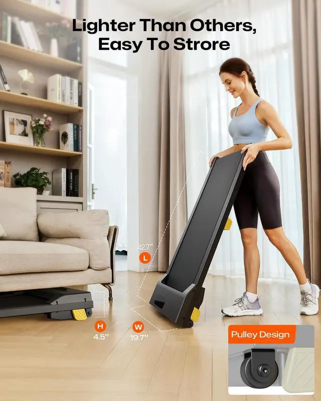 Alt view image 4 of 6 - Walking Pad, Compact Under Desk Treadmill for Home, 3 in 1 Portable Treadmill with Remote Control, Walking Pad for Home and Office