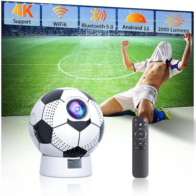Main image of Projector with WiFi and Bluetooth, Portable Outdoor Movie Projector with Stand, Android 11, Electronic Focus & Auto Keystone, Proyector Compatible with Smartphone, Fire TV Stick, HDMI, USB, Indoor Use