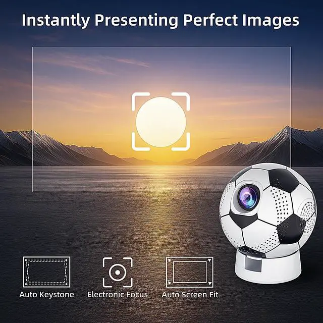 Alt view image 2 of 6 - Projector with WiFi and Bluetooth, Portable Outdoor Movie Projector with Stand, Android 11, Electronic Focus & Auto Keystone, Proyector Compatible with Smartphone, Fire TV Stick, HDMI, USB, Indoor Use