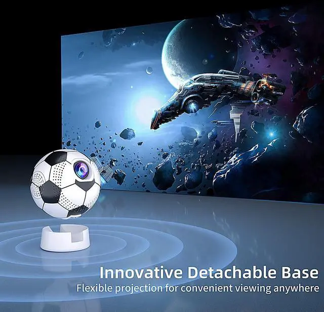Alt view image 4 of 6 - Projector with WiFi and Bluetooth, Portable Outdoor Movie Projector with Stand, Android 11, Electronic Focus & Auto Keystone, Proyector Compatible with Smartphone, Fire TV Stick, HDMI, USB, Indoor Use