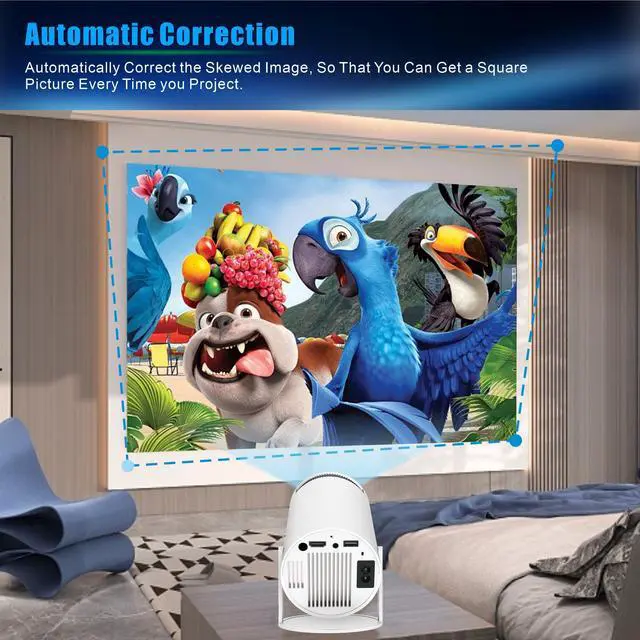 Alt view image 2 of 7 - Mini Portable Projector 4K WiFi 6 BT 5.2 Upgraded Portable Projector Full HD Supported for Phone /PC /TV /HDMI /PS5 /Laptop Auto Keystone Home Theater 180° Rotation [Built-in App]