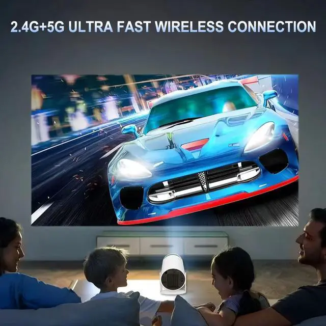 Alt view image 6 of 7 - Mini Portable Projector 4K WiFi 6 BT 5.2 Upgraded Portable Projector Full HD Supported for Phone /PC /TV /HDMI /PS5 /Laptop Auto Keystone Home Theater 180° Rotation [Built-in App]