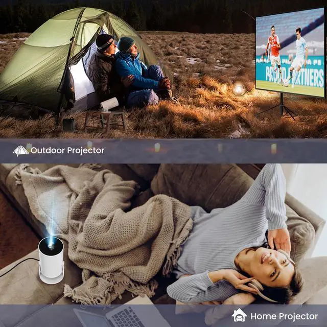 Alt view image 7 of 7 - Mini Portable Projector 4K WiFi 6 BT 5.2 Upgraded Portable Projector Full HD Supported for Phone /PC /TV /HDMI /PS5 /Laptop Auto Keystone Home Theater 180° Rotation [Built-in App]