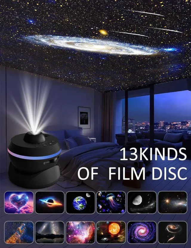 Alt view image 2 of 7 - [6th Gen Upgraded] Planetarium Galaxy Projector, 13 in 1 Star Light Projector Starry Sleep Night Light with Dynamic Meteors,360° Rotation Nebula,4K HD&Large Scale Projection for Bedroom DecorKids