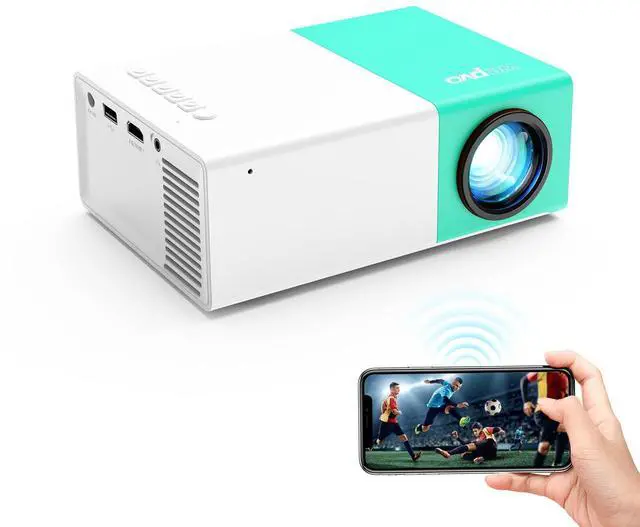 Main image of Projector WiFi Portable Movie Projector, Phone or Tablet Can be Mirrored to the Video Projectors Via WiFi or Data Cable, Compatible with Smartphone/ Tablet/ Laptop/TV Stick/ PS/ USB