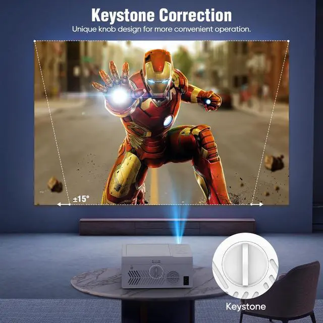 Alt view image 7 of 7 - Bluetooth Projector with DVD Player Built in, 1080P Mini Projector, Portable DVD Projector for Outdoor Movies, Compatible with Smartphone/PC/TV Stick/HDMI/USB/TF