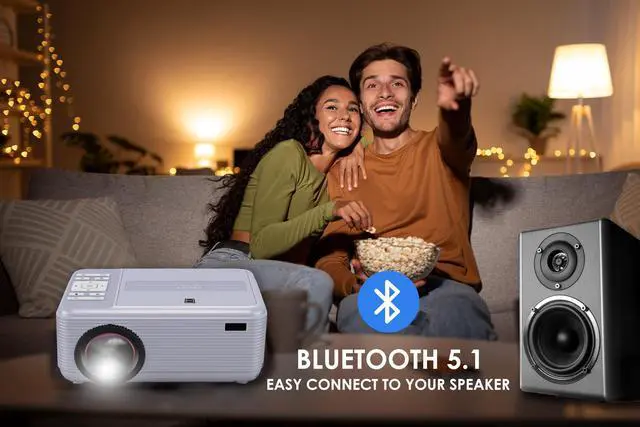Alt view image 4 of 4 - RPJ140 Projector With Built-in Bluetooth & DVD Player - Movie Projector - 1080P Supported For HD, Video & Screens - Portable DVD Projector For Home Theater Compatible With Phone, Laptop, PS4, Xbox