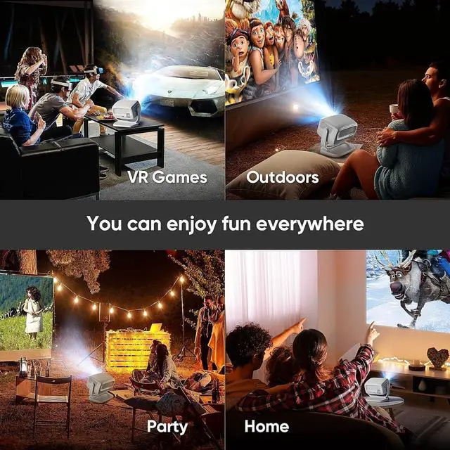 Alt view image 7 of 7 - [Built-in Apps&Auto Focus] Portable Projector 1080P Smart Mini Projector Support 4K 180° Stand Auto Keystone with WiFi 6 Bluetooth Fabric Panel Movie Projector Compatible with TV Stick/Xbox/Laptop