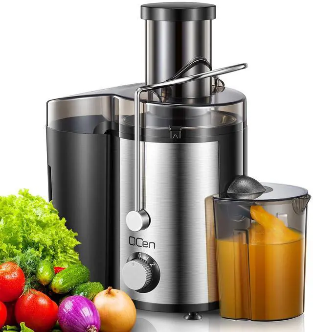 Main image of Juicer Machine, 800W Centrifugal Juicer Extractor with Wide Mouth 3 Feed Chute for Fruit Vegetable, Easy to Clean, Stainless Steel, BPA-free (Black)