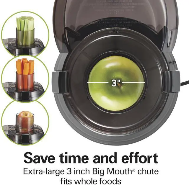 Alt view image 4 of 7 - _Mega Brand Juicer Machine, Big Mouth 3 Feed Chute for Whole Fruits and Vegetables, Easy to Clean, Centrifugal Extractor, Vegetable & Fruit Juicer, BPA Free, 800W Motor, Black