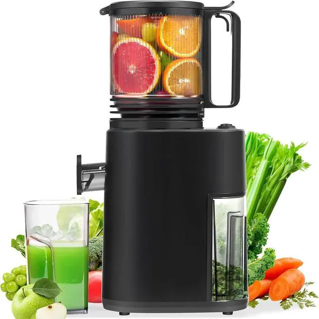 Main image of Masticating Juicer with 250W DC Motor, 5.4" Wide Feed Chute, Slow Cold Press Juice Extractor for Whole Fruits & Vegetables, High Juice Yield, DC-Black