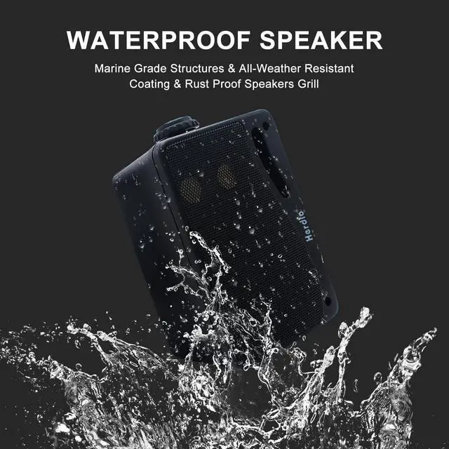 Alt view image 4 of 7 - 3.5" Outdoor Bluetooth Speakers Wired Waterproof, 200W 3 Way Upgrade Premium Wall Mount Speakers, Durable Mountable Loud Sound System for Patio Indoor Deck Garage (Black Pair)