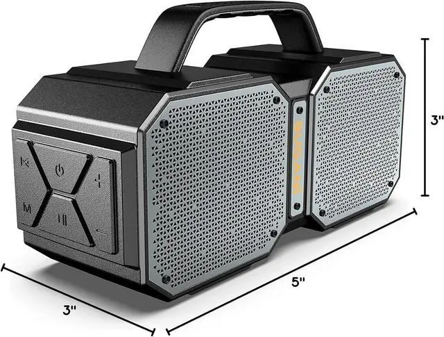 Alt view image 7 of 7 - Shock Bluetooth Speaker, Portable Bluetooth 5.3, Waterproof, 60W Super Power, Outdoor Speaker, Black(New Model)