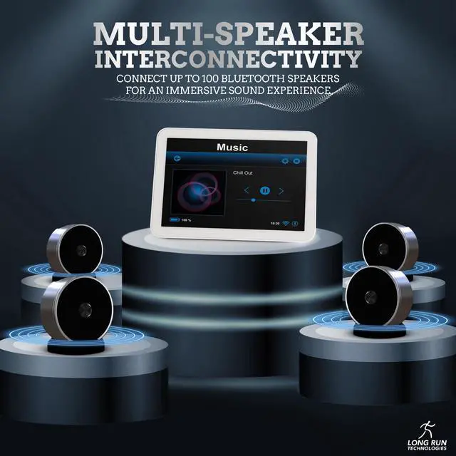 Alt view image 2 of 7 - Bluetooth Speaker Set: Wireless Stereo Dual Pairing Portable Twin TWS System With Big Rich Bass Hi-Fi Multi-Room Indoor Outdoor Use Home Deck Pool Work Travel Party Camping Gift Decor Idea (Chrome)